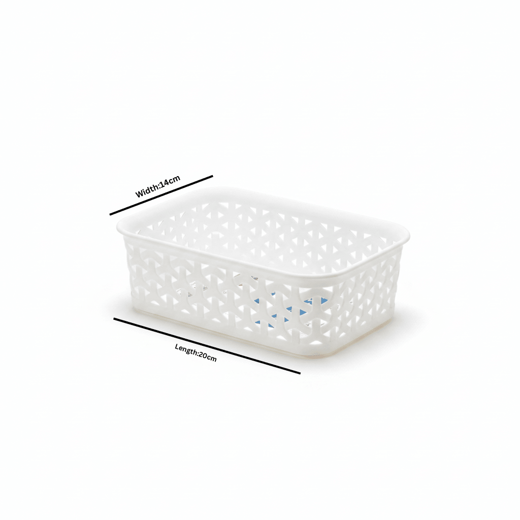 Exclusive Plastic Storage Basket - 20×14 cm - White / Dark Brown - Al Kabayel Discount CentreExclusive Plastic Storage Basket - 20×14 cm - White / Dark BrownBucketsEXCLUSIVEAl Kabayel Discount Centre