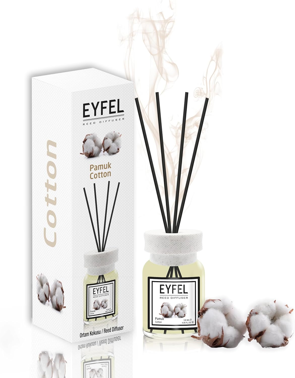 eyfel eau de parfum Reed Diffuser, Cotton - 120ml - Al Kabayel Dicount Centereyfel eau de parfum Reed Diffuser, Cotton - 120mlHome FragranceseyfelAl Kabayel Dicount Center