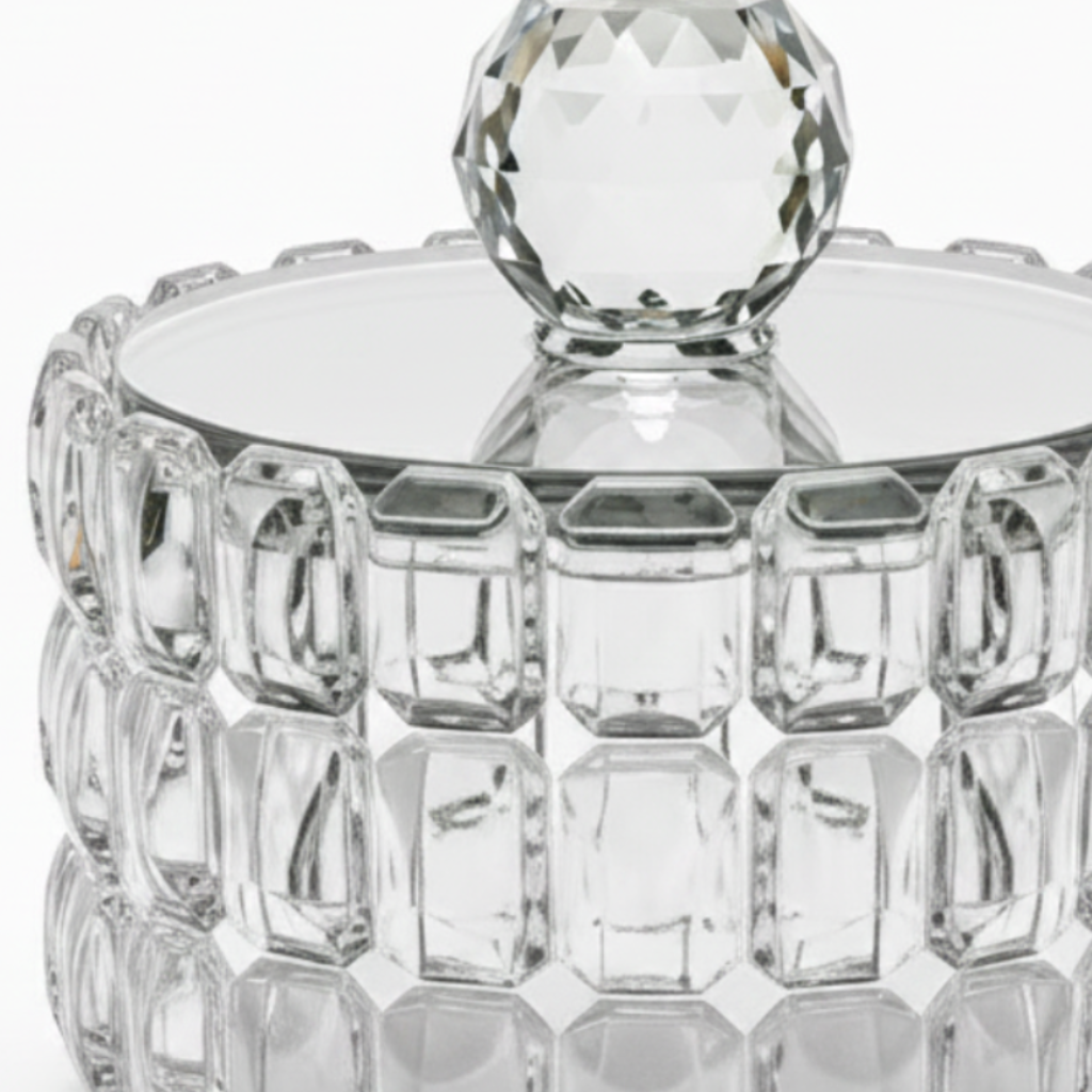 Glass Sugar Pot with Lid - 8×6cm
