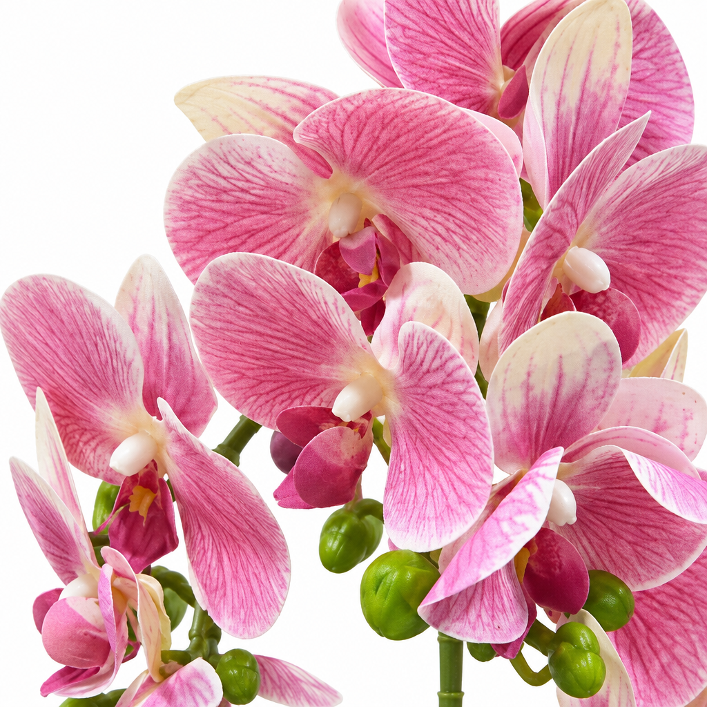 Artificial Orchid Flower Plant with Ceramic Pot Pink - 45cm