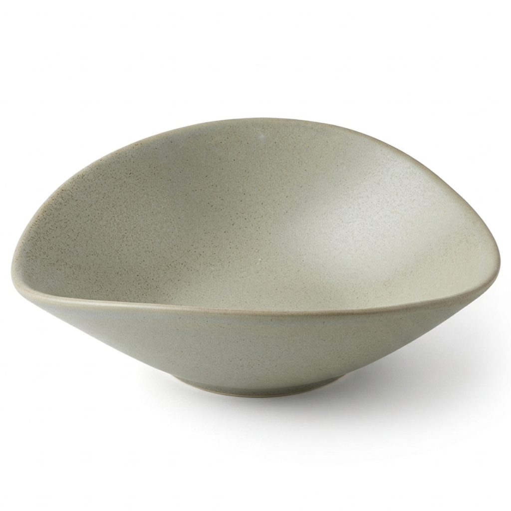 Ceramic Bowl with Rounded Triangular Design - 16×14cm