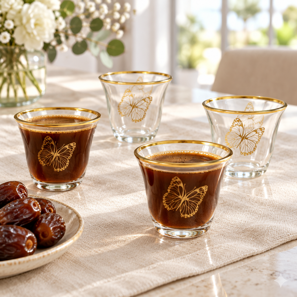 12-Piece Glass Cawa Cup Set - 60ml