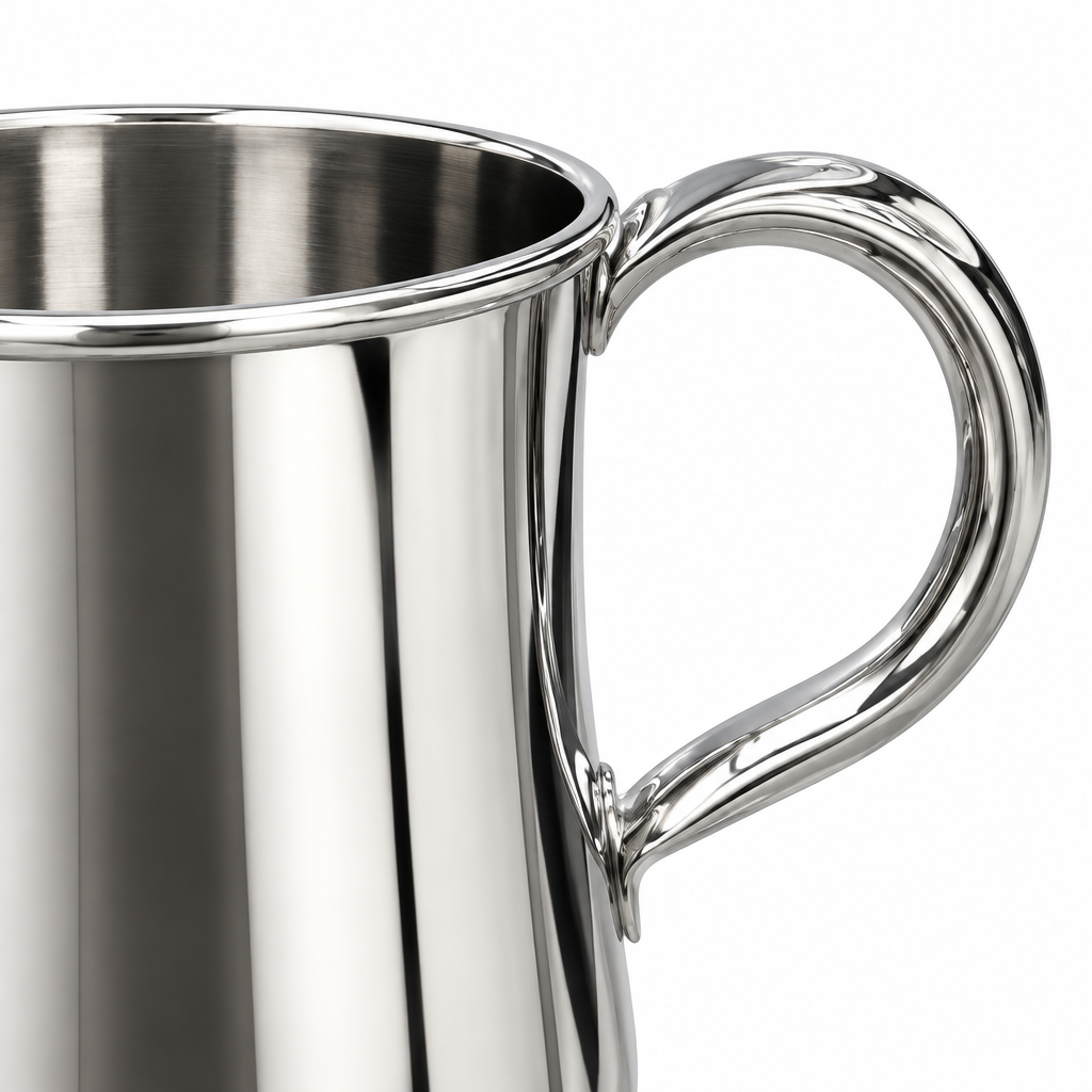 Kitchen Mark Fancy Stainless Steel Mug, Silver - 10.5×8.5cm