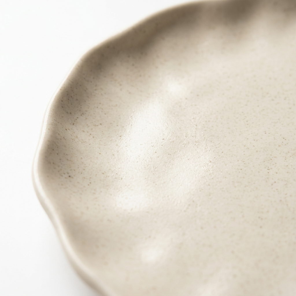 Ceramic Plate with Wavy Rim Cream - 25cm