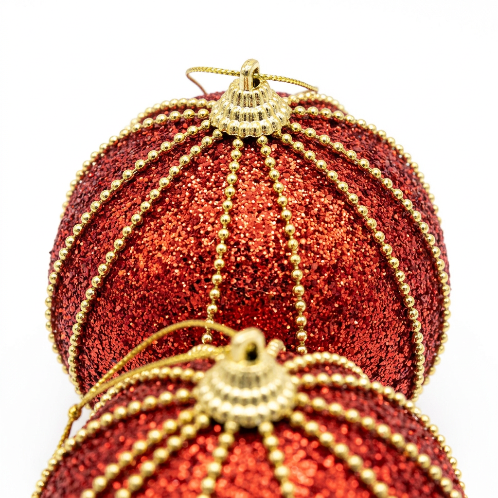 Plastic Christmas Décor Balls 2-Piece Set Red - 10cm