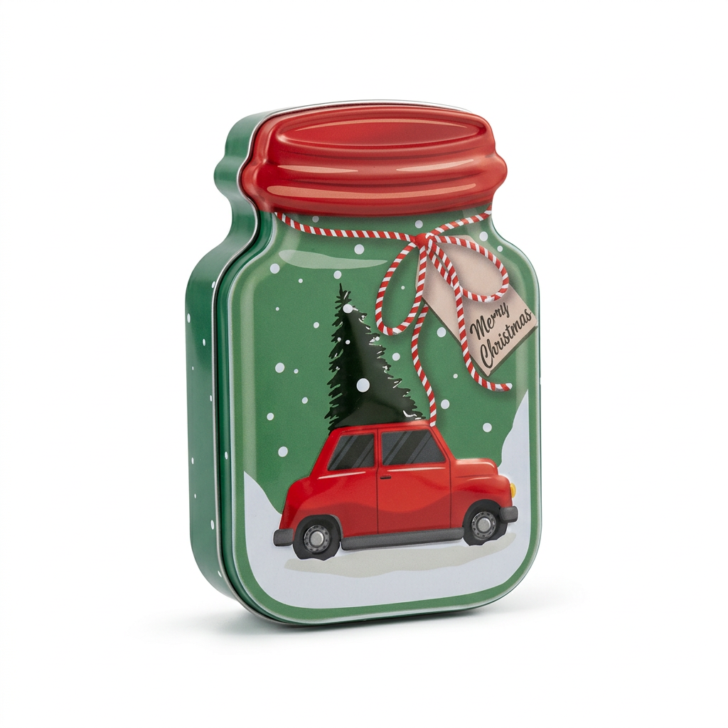 Metal Christmas Candy Box - 15×10cm