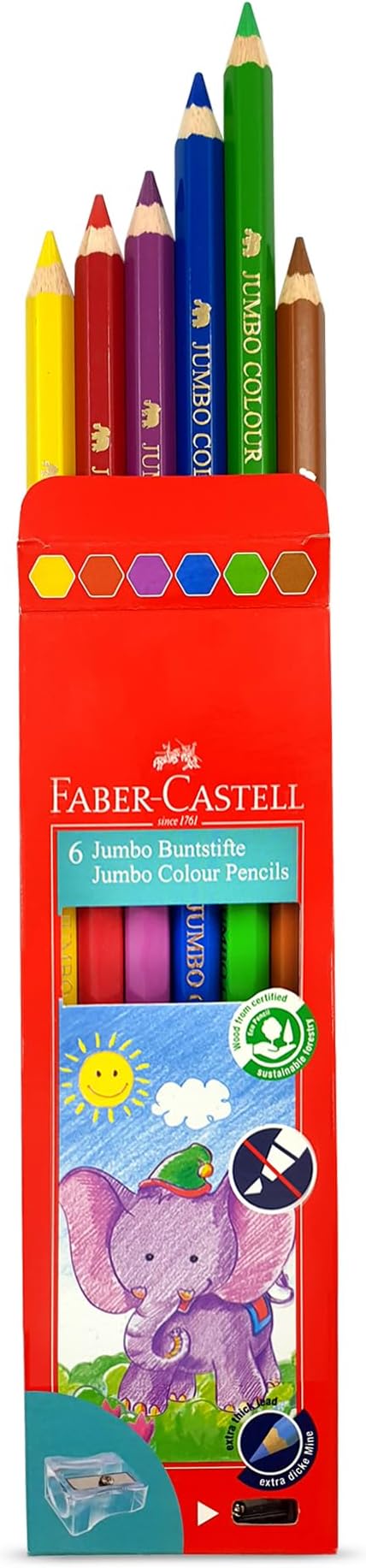 Faber - Castell 111606 Jumbo Color Pencil 6 - Pieces - Al Kabayel Discount CentreFaber - Castell 111606 Jumbo Color Pencil 6 - PiecesColor PencilsFABER - CASTELLAl Kabayel Discount Centre