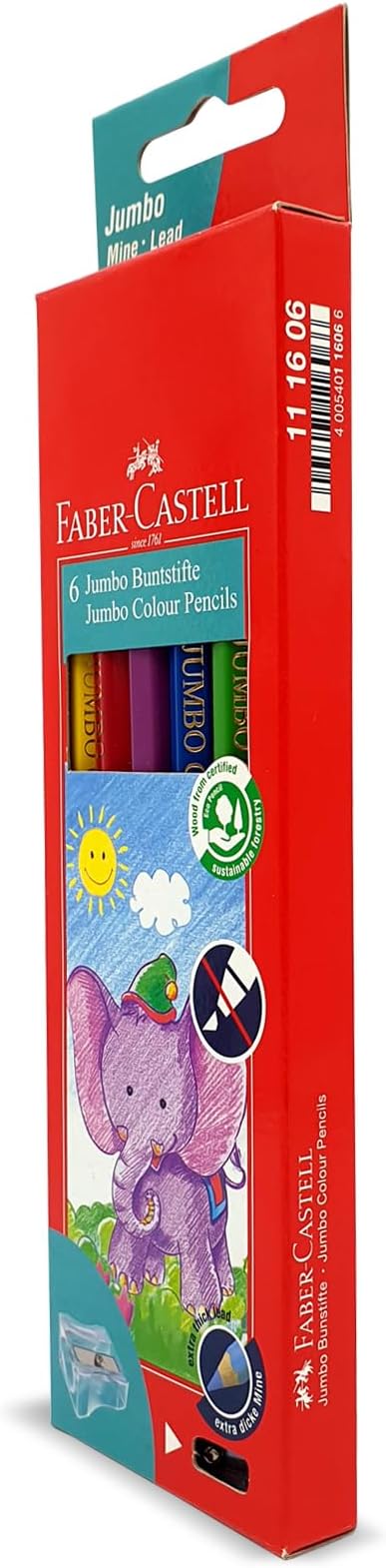Faber - Castell 111606 Jumbo Color Pencil 6 - Pieces - Al Kabayel Discount CentreFaber - Castell 111606 Jumbo Color Pencil 6 - PiecesColor PencilsFABER - CASTELLAl Kabayel Discount Centre