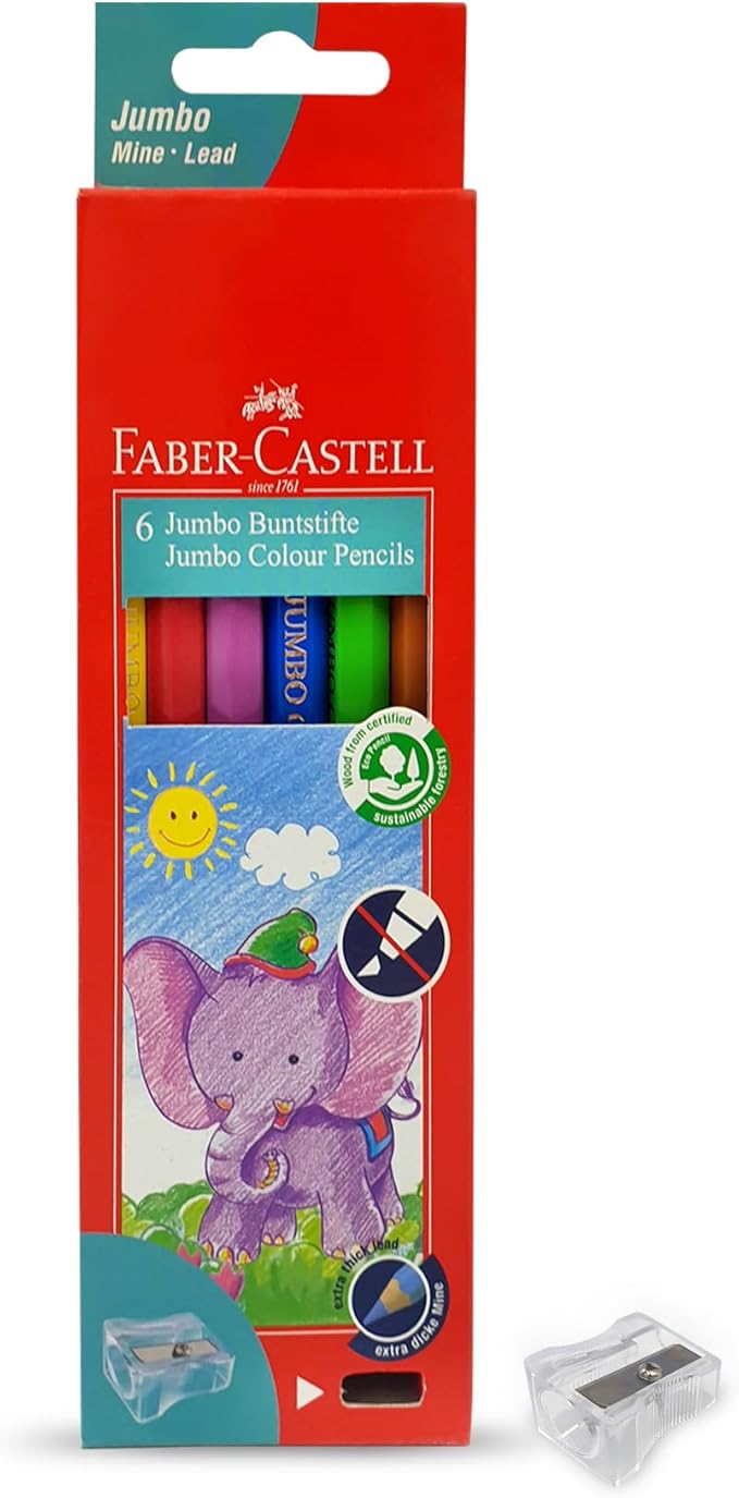 Faber - Castell 111606 Jumbo Color Pencil 6 - Pieces - Al Kabayel Discount CentreFaber - Castell 111606 Jumbo Color Pencil 6 - PiecesColor PencilsFABER - CASTELLAl Kabayel Discount Centre