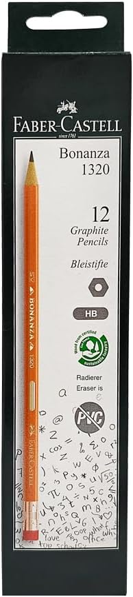 Faber - Castell Bonanza 1320 HB Graphite Pencils with Eraser Tip – Box of 12 - Al Kabayel Discount CentreFaber - Castell Bonanza 1320 HB Graphite Pencils with Eraser Tip – Box of 12Pens, Pencils & MarkersFABER CASTELLAl Kabayel Discount Centre