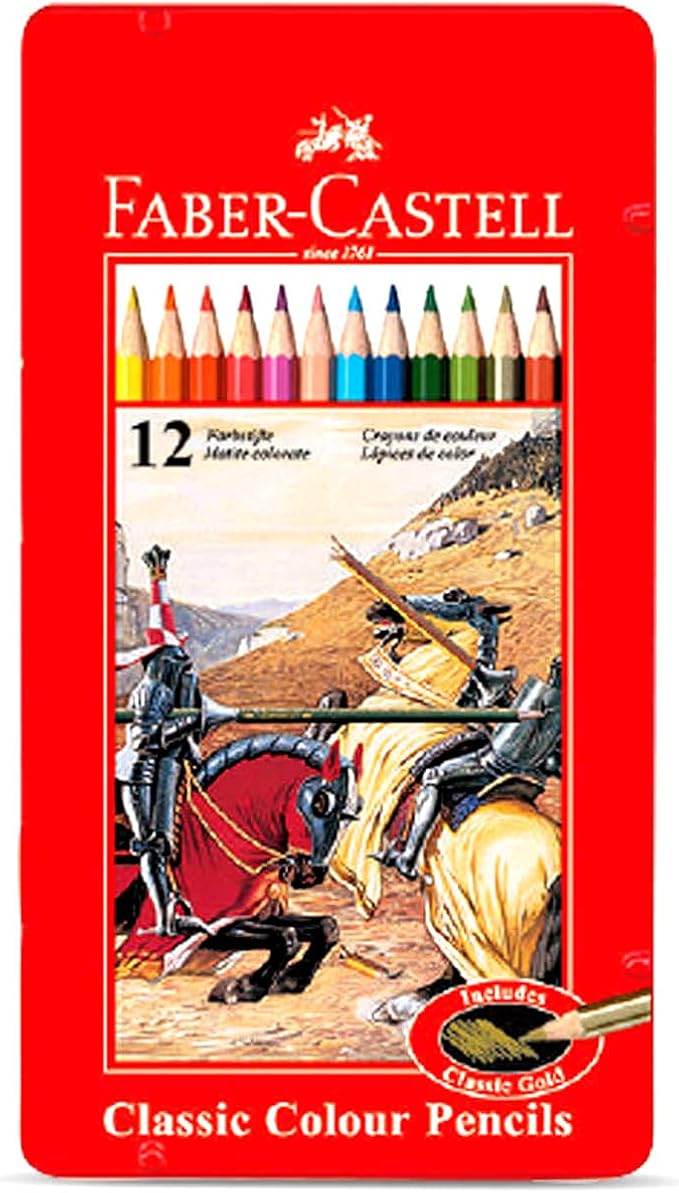 Faber - Castell Classic Colour Pencils 12 In A Flat Metal Tin, Multicolor - Al Kabayel Discount CentreFaber - Castell Classic Colour Pencils 12 In A Flat Metal Tin, MulticolorColor PencilsFABER - CASTELLAl Kabayel Discount Centre