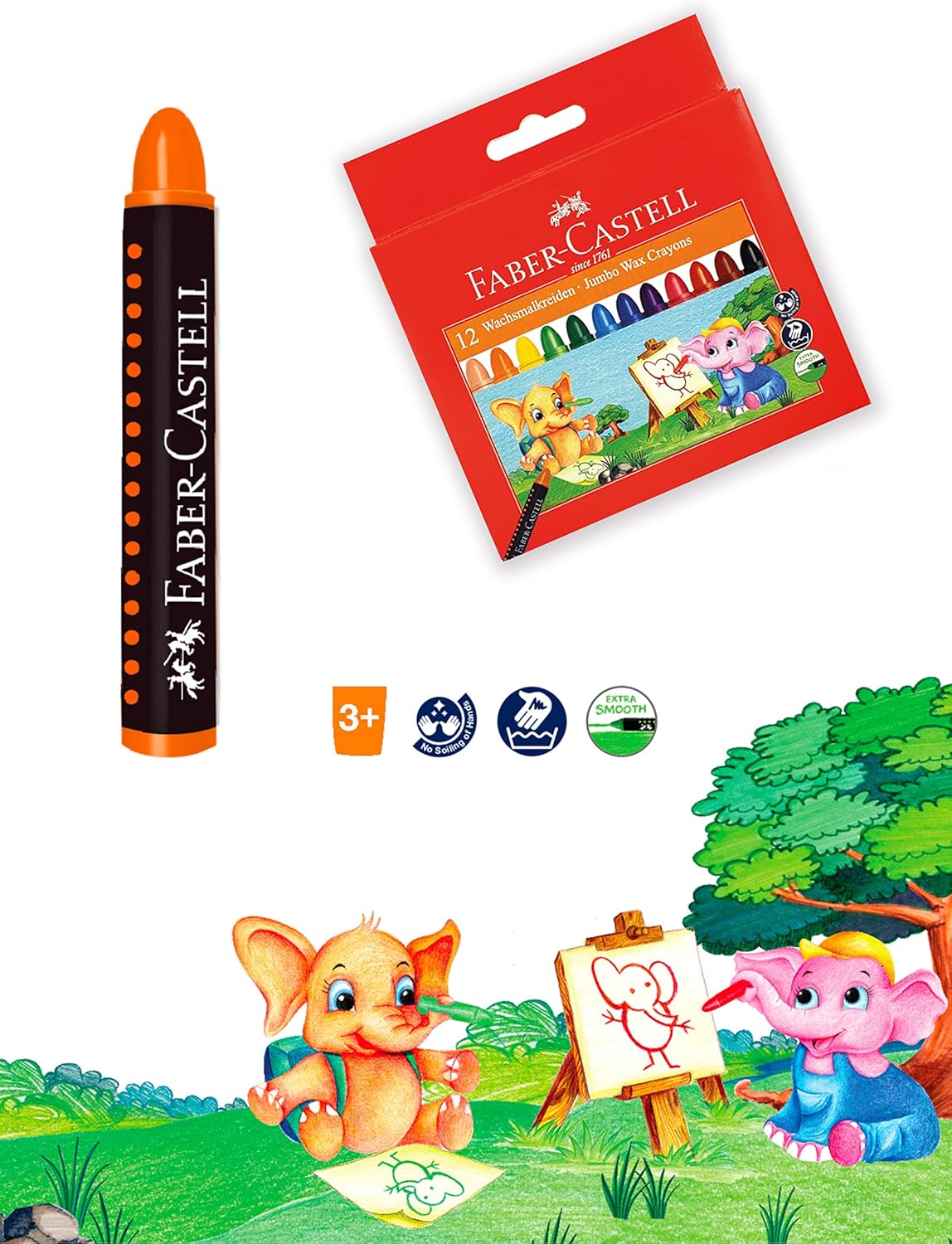 Faber - Castell Color Pencil 12 Colours + Washable Jumbo Wax Crayons 12 Colours, Draw And Sketch With This Amazing Set - Al Kabayel Discount CentreFaber - Castell Color Pencil 12 Colours + Washable Jumbo Wax Crayons 12 Colours, Draw And Sketch With This Amazing SetColor PencilsFABER - CASTELLAl Kabayel Discount Centre