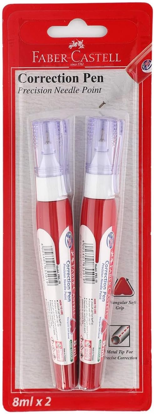 Faber - Castell Correction Pen Precision Needle Point Metal Tip 8ml – Pack of 2 - Al Kabayel Discount CentreFaber - Castell Correction Pen Precision Needle Point Metal Tip 8ml – Pack of 2Pens, Pencils & MarkersFABER CASTELLAl Kabayel Discount Centre