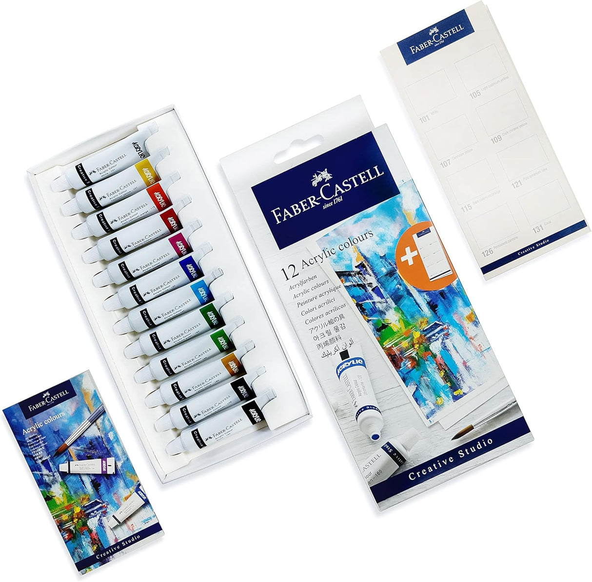 Faber - Castell Creative Studio Acrylic Colours Set – 12 x 9ml Tubes, Assorted Colors - Al Kabayel Discount CentreFaber - Castell Creative Studio Acrylic Colours Set – 12 x 9ml Tubes, Assorted ColorsPaintsFABER CASTELLAl Kabayel Discount Centre