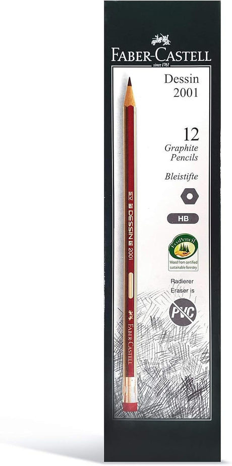 Faber - Castell Dessin Hb Pencil With Eraser Tip (Pack Of 12) - Al Kabayel Discount CentreFaber - Castell Dessin Hb Pencil With Eraser Tip (Pack Of 12)Pens, Pencils & MarkersFABER - CASTELLAl Kabayel Discount Centre