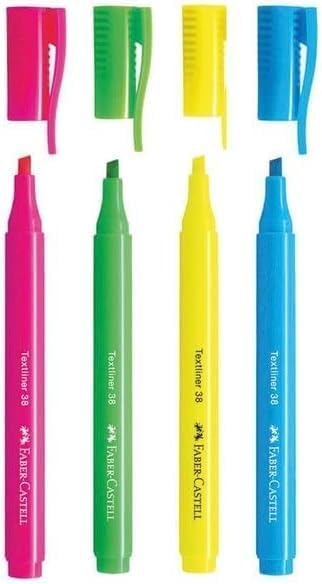 Faber - Castell Faber Castell Textliner 38 Highlighter 4 - Pieces, Multicolor - Al Kabayel Discount CentreFaber - Castell Faber Castell Textliner 38 Highlighter 4 - Pieces, MulticolorPens, Pencils & MarkersFABER - CASTELLAl Kabayel Discount Centre