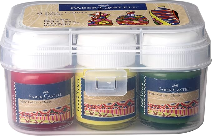 FABER - CASTELL Fabric Colors - 6 Shades 10ml - Al Kabayel Discount CentreFABER - CASTELL Fabric Colors - 6 Shades 10mlPaintsFABER - CASTELLAl Kabayel Discount Centre