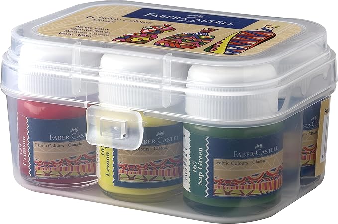 FABER - CASTELL Fabric Colors - 6 Shades 10ml - Al Kabayel Discount CentreFABER - CASTELL Fabric Colors - 6 Shades 10mlPaintsFABER - CASTELLAl Kabayel Discount Centre