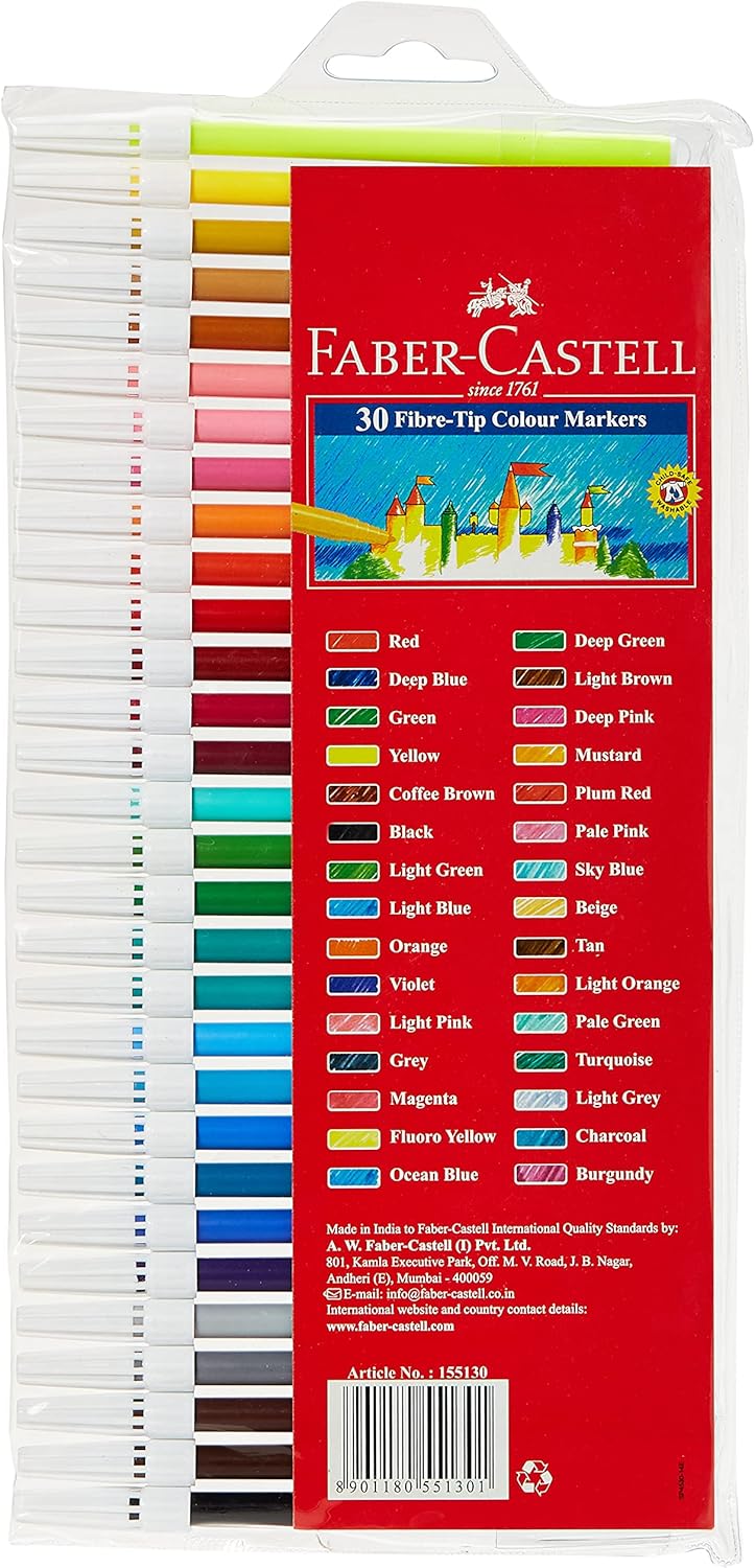 Faber - Castell Felt Color Markers - 30Pcs - Al Kabayel Discount CentreFaber - Castell Felt Color Markers - 30PcsColor PencilsFABER - CASTELLAl Kabayel Discount Centre