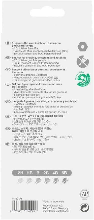 Faber - Castell Gold Faber Degree Pencil Set (6 Pencils + 1 Eraser + 1 Sharpener) - Al Kabayel Discount CentreFaber - Castell Gold Faber Degree Pencil Set (6 Pencils + 1 Eraser + 1 Sharpener)Pens, Pencils & MarkersFABER - CASTELLAl Kabayel Discount Centre