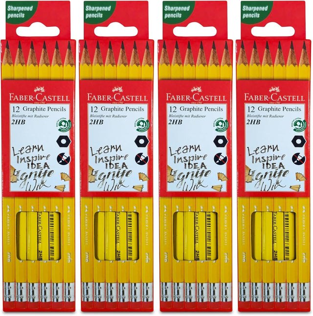 Faber - Castell Graphite Pencil 2HB 12x4Box Break - Resistant Leads Easy To Sharpen Integrated Eraser Tip Breakage Resistant lead - Al Kabayel Discount CentreFaber - Castell Graphite Pencil 2HB 12x4Box Break - Resistant Leads Easy To Sharpen Integrated Eraser Tip Breakage Resistant leadpens, Pencils & MarkersFABER - CASTELLAl Kabayel Discount Centre