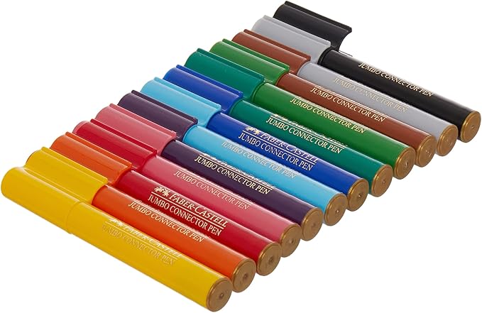 FABER - CASTELL JUMBO CONNECTOR FELT PEN 12 COLOR - Al Kabayel Discount CentreFABER - CASTELL JUMBO CONNECTOR FELT PEN 12 COLORPens, Pencils & MarkersFABER CASTELLAl Kabayel Discount Centre