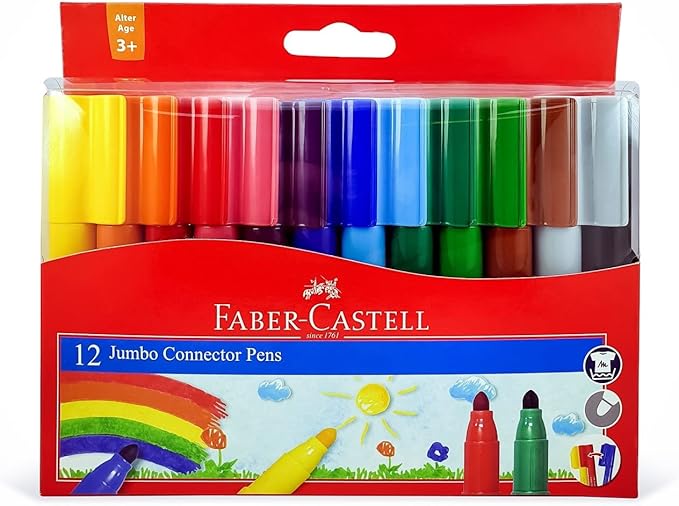 FABER - CASTELL JUMBO CONNECTOR FELT PEN 12 COLOR - Al Kabayel Discount CentreFABER - CASTELL JUMBO CONNECTOR FELT PEN 12 COLORPens, Pencils & MarkersFABER CASTELLAl Kabayel Discount Centre