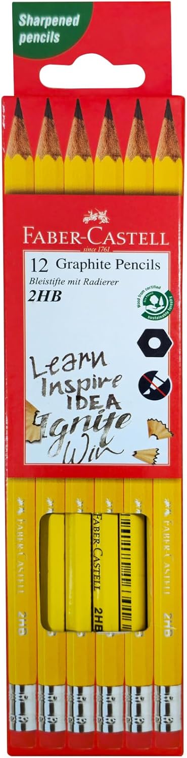 Faber - Castell School Stationery Writing Kit, Graphite pencil 24pcs + Highlighter Yellow + PVC Free Erase + Barreal sharpener + plastic ruler + Ball pen Blue + Clear Pencil Pouch - Al Kabayel Discount CentreFaber - Castell School Stationery Writing Kit, Graphite pencil 24pcs + Highlighter Yellow + PVC Free Erase + Barreal sharpener + plastic ruler + Ball pen Blue + Clear Pencil PouchPens, Pencils & MarkersFABER - CASTELLAl Kabayel Discount Centre