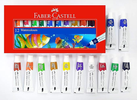 Faber - Castell Students Watercolor Tube Of 12 Colors, Assorted, 1420099, 5Mlx12Pc - Al Kabayel Discount CentreFaber - Castell Students Watercolor Tube Of 12 Colors, Assorted, 1420099, 5Mlx12PcPaintbrushes & Painting ToolsFABER - CASTELLAl Kabayel Discount Centre