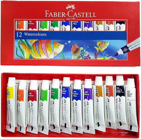 Faber - Castell Students Watercolor Tube Of 12 Colors, Assorted, 1420099, 5Mlx12Pc - Al Kabayel Discount CentreFaber - Castell Students Watercolor Tube Of 12 Colors, Assorted, 1420099, 5Mlx12PcPaintbrushes & Painting ToolsFABER - CASTELLAl Kabayel Discount Centre