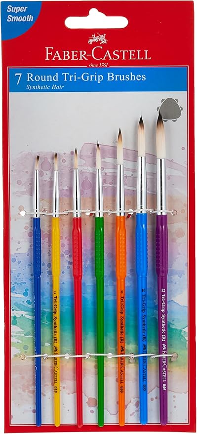 Faber - Castell Synthetic Hair Paint Brushes Round 7Pc (0,2,4,6,8,10,12) - Al Kabayel Discount CentreFaber - Castell Synthetic Hair Paint Brushes Round 7Pc (0,2,4,6,8,10,12)Paintbrushes & Painting ToolsFABER - CASTELLAl Kabayel Discount Centre