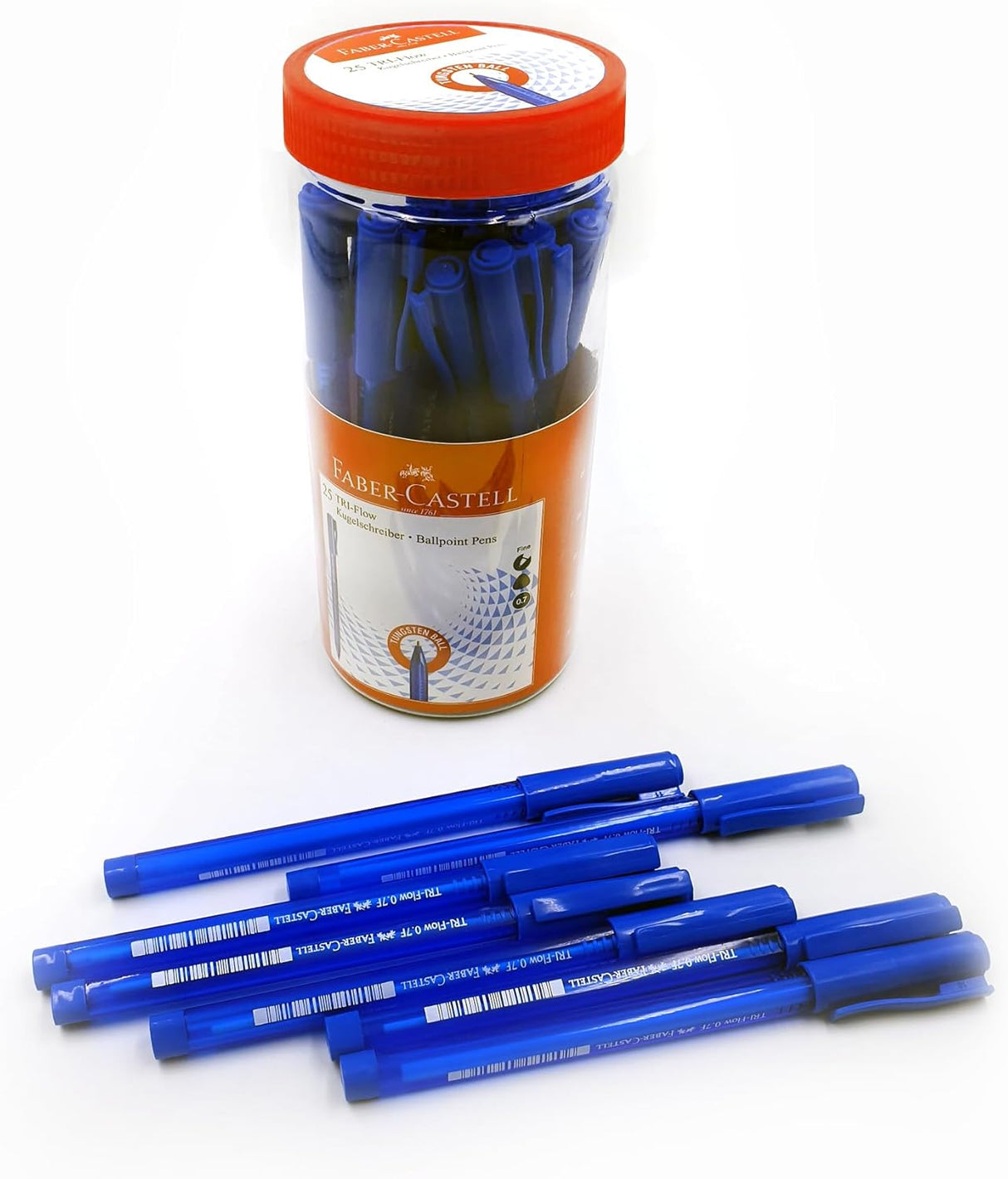 Faber-Castell Tri-Flow Ballpoint Pen 0.7mm – Jar of 25 (Blue) - Al Kabayel Discount CentreFaber-Castell Tri-Flow Ballpoint Pen 0.7mm – Jar of 25 (Blue)Pens, Pencils & MarkersFABER-CASTELLAl Kabayel Discount Centre