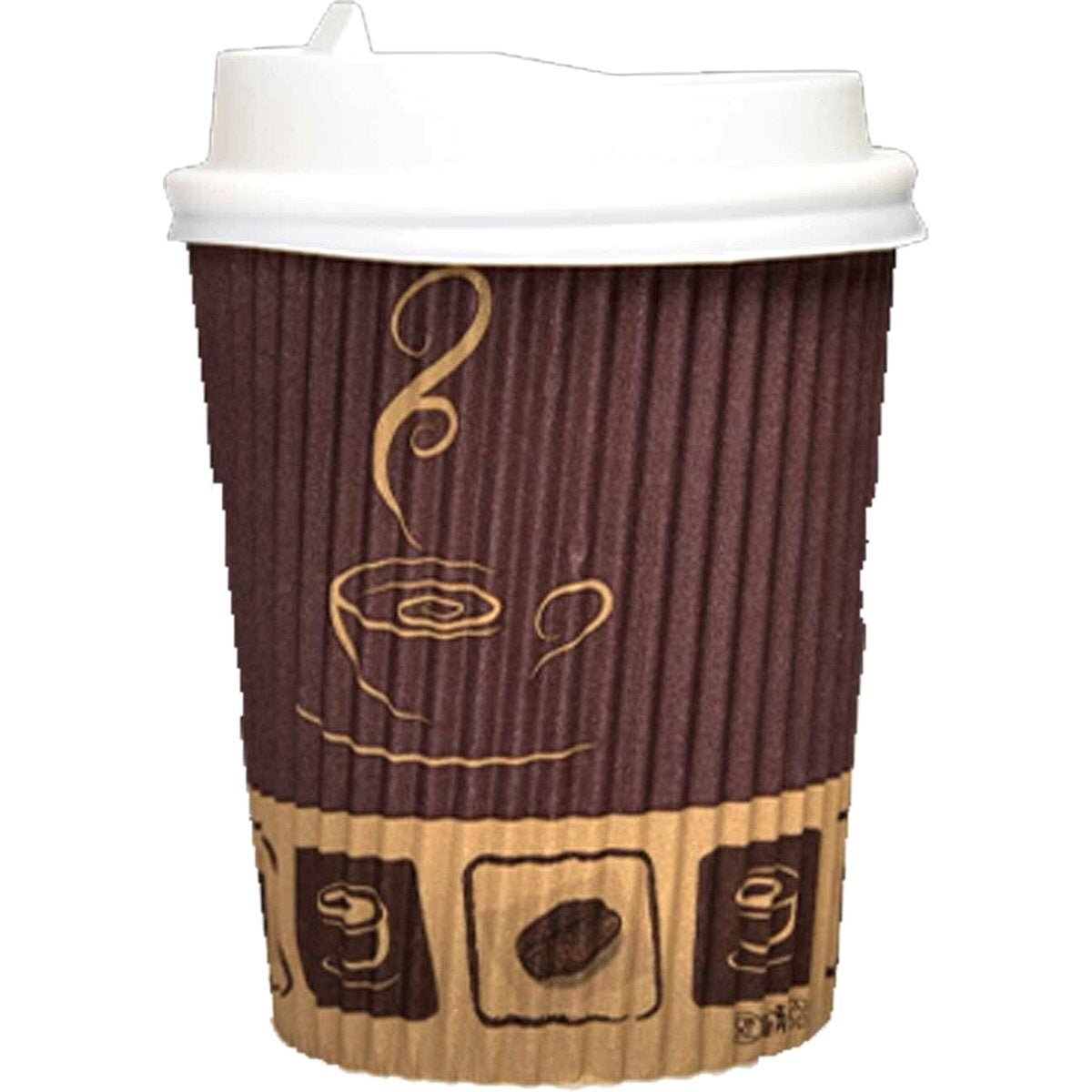 Falcon 12pcs Paper Ripple Cups 12oz with Lid Brown - Al Kabayel Discount CentreFalcon 12pcs Paper Ripple Cups 12oz with Lid BrownDisposablesFALCONAl Kabayel Discount Centre