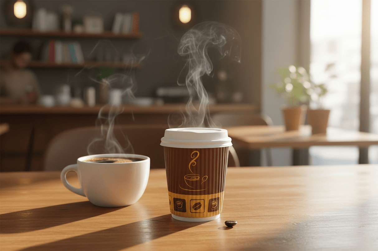 Falcon 12pcs Paper Ripple Cups 8oz with Lid Brown - Al Kabayel Discount CentreFalcon 12pcs Paper Ripple Cups 8oz with Lid BrownDisposablesFALCONAl Kabayel Discount Centre