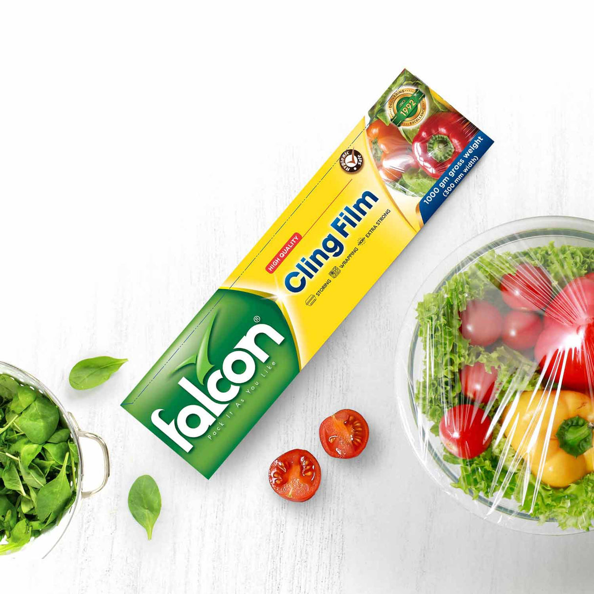 Falcon Cling Film 300mm Width, 1000g Gross Weight, Extra Strong - Wrapping - Storing - Al Kabayel Discount CentreFalcon Cling Film 300mm Width, 1000g Gross Weight, Extra Strong - Wrapping - StoringJars & Food SaversFALCONAl Kabayel Discount Centre