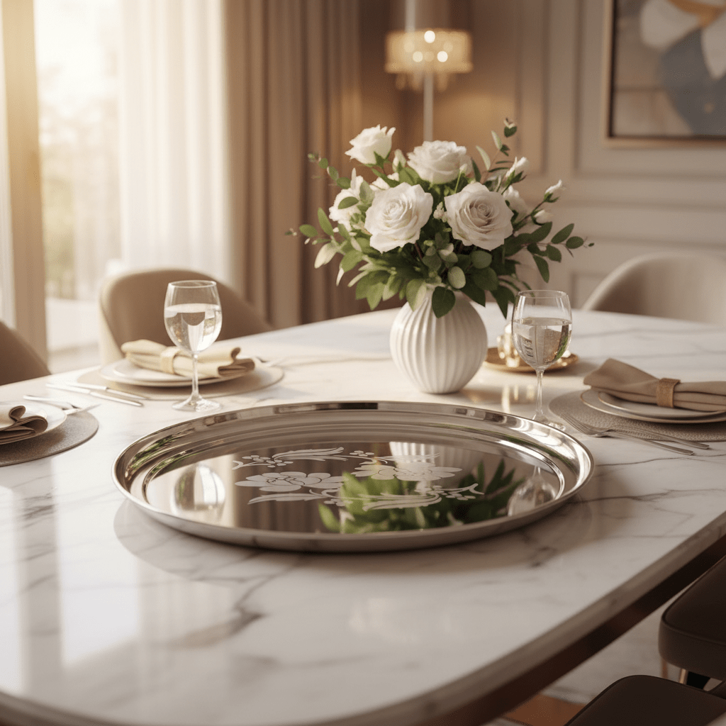 Falcon Stainless Steel Thali Beeded Design Round Deep Serving Plate - 35cmX2cm - Al Kabayel Discount CentreFalcon Stainless Steel Thali Beeded Design Round Deep Serving Plate - 35cmX2cmPlatesFalconAl Kabayel Discount Centre
