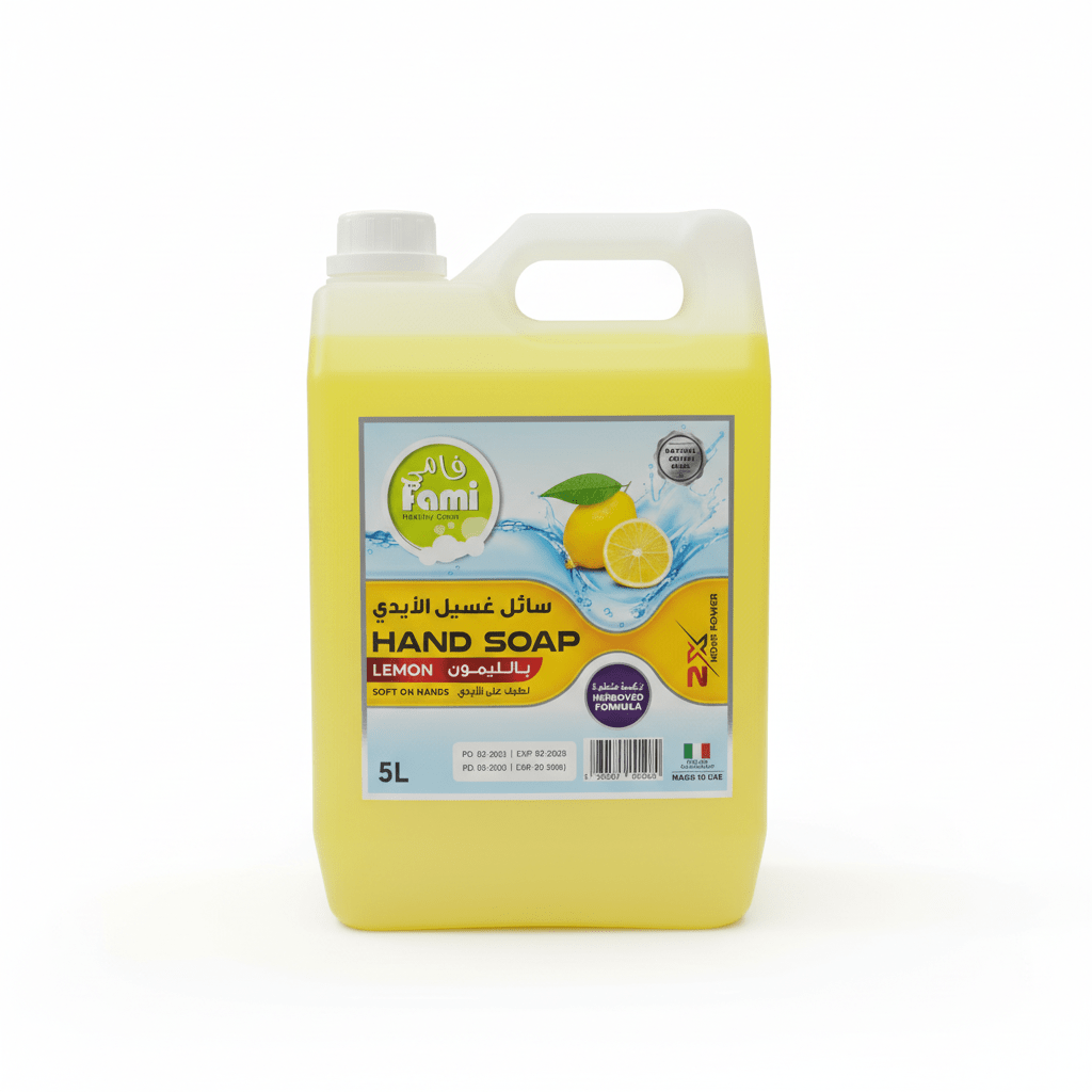 Fami Lemon Hand Soap 5L – Refreshing Citrus Liquid Hand Wash Refill - Al Kabayel Discount CentreFami Lemon Hand Soap 5L – Refreshing Citrus Liquid Hand Wash RefillHousehold CleaningFEMIAl Kabayel Discount Centre