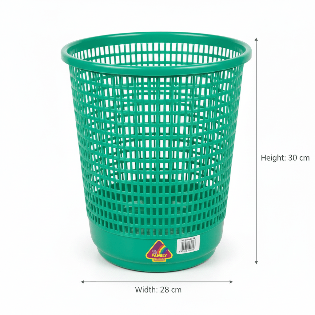 Family Round Plastic Dust Bin — 30×28 cm - Blue / Green / Orange - Al Kabayel Discount CentreFamily Round Plastic Dust Bin — 30×28 cm - Blue / Green / OrangeOrganizers & AccessoriesFAMILYAl Kabayel Discount Centre