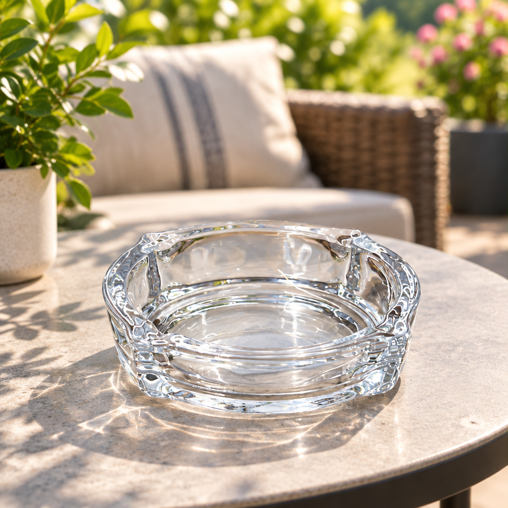 Round Glass Ashtray - 10cm
