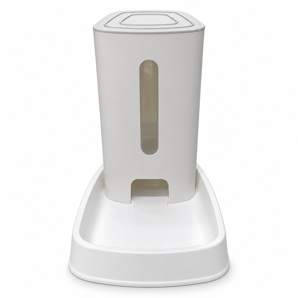 Plastic Pet Food Feeder with Dispenser White - 30×30cm