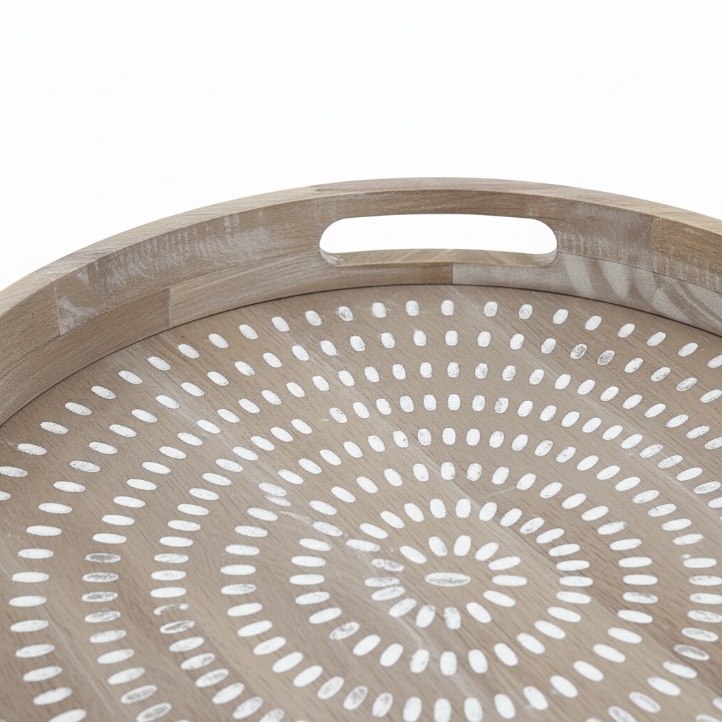 Luhpar Round Wooden Tray - 40cm