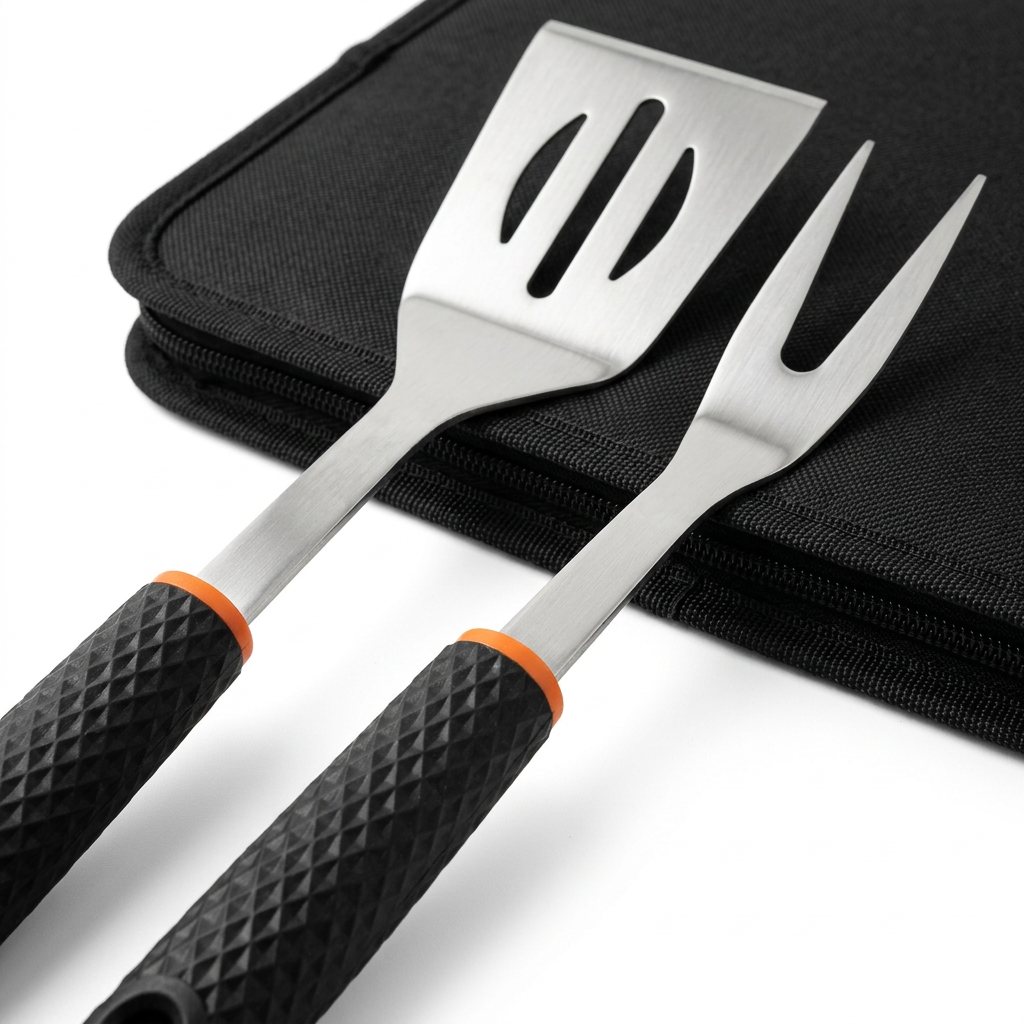 Metal BBQ Tools Set in Carry Bag Black