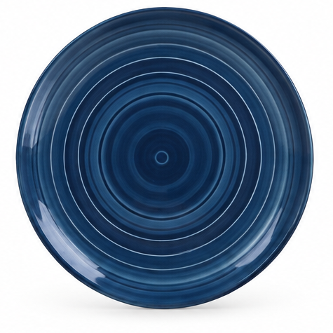 Shallow 18-Piece Porcelain Dinner Set – Blue & White