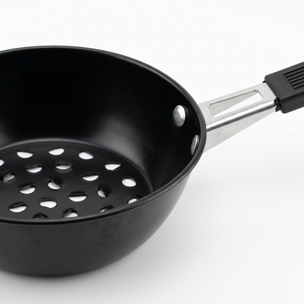 Metal Charcoal Burner with Long Handle Black - 17cm
