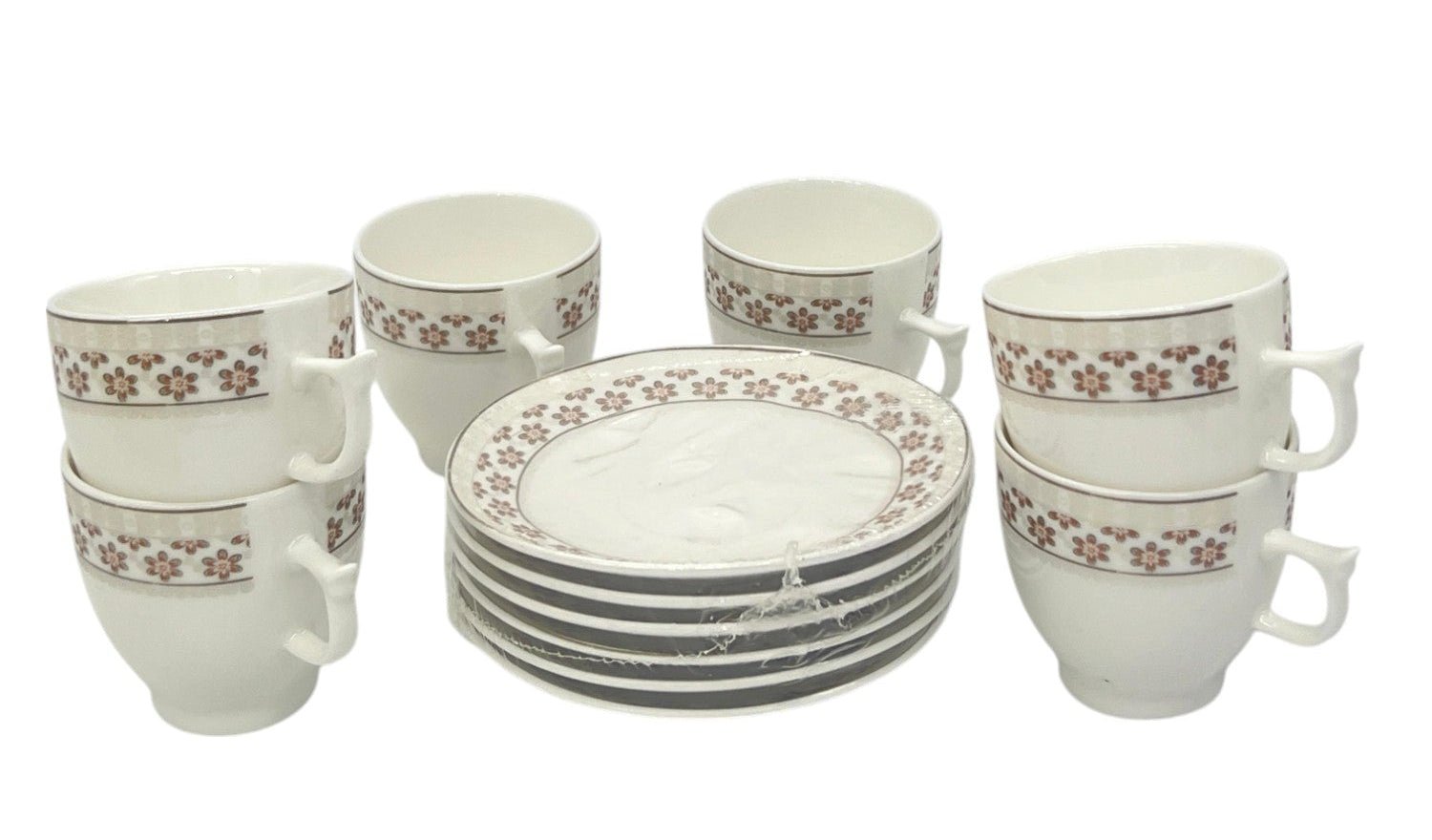 FEUILI Superior Porcelain 12pcs Cup and Saucer set, 6pcs Cup + 6pcs Saucer 100ml, Multicolour - Al Kabayel Discount CentreFEUILI Superior Porcelain 12pcs Cup and Saucer set, 6pcs Cup + 6pcs Saucer 100ml, MulticolourTea SetsFEUILIAl Kabayel Discount Centre