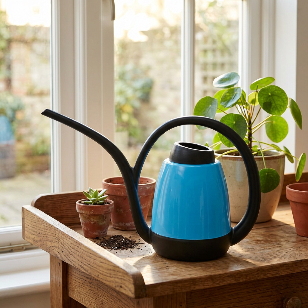 Plastic Garden Watering Jug Blue & Black - 750ml