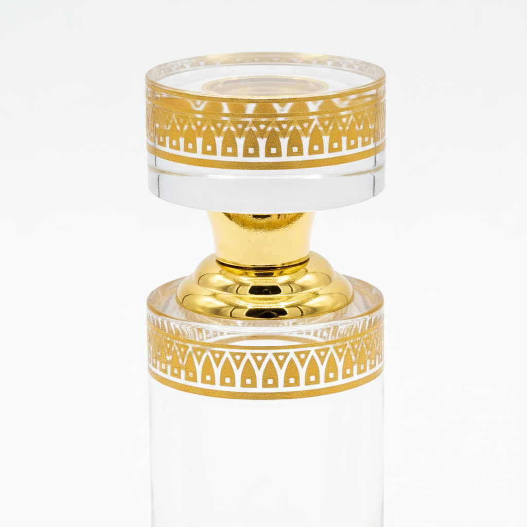 Glass Perfume Bottle Gold - 10cm