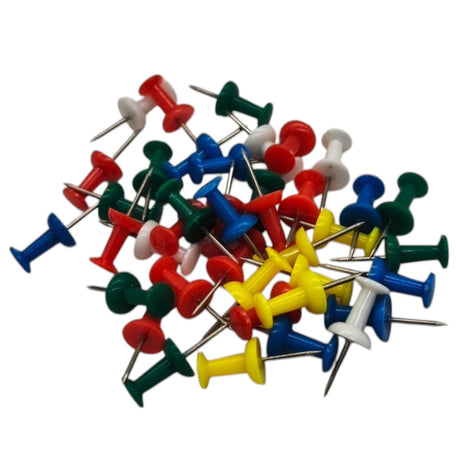 FIS Colors Push Pins For Bulletin Board Thumb Tacks For Wall Corkboard Map Calendar Photo - Home Office Craft Projects Heavy Duty Plastic Head Steel Pin 9.5X23MM - 40Pcs - Al Kabayel Discount CentreFIS Colors Push Pins For Bulletin Board Thumb Tacks For Wall Corkboard Map Calendar Photo - Home Office Craft Projects Heavy Duty Plastic Head Steel Pin 9.5X23MM - 40PcsPaper Clips, Staples & FastenersFISAl Kabayel Discount Centre