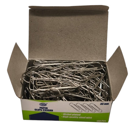 FIS Paper Clips Boat Shape Pack Of 100Pcs 33MM Size - 233SXN - Al Kabayel Discount CentreFIS Paper Clips Boat Shape Pack Of 100Pcs 33MM Size - 233SXNPaper Clips, Staples & FastenersFISAl Kabayel Discount Centre