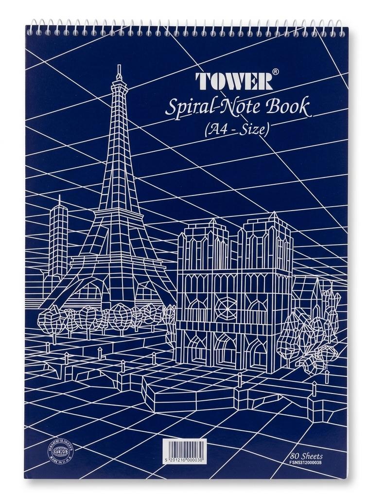 FIS Tower Spiral Note Book – A4 Size, 80 Sheets - Al Kabayel Discount CentreFIS Tower Spiral Note Book – A4 Size, 80 SheetsNotebooks & Writing PadsFISAl Kabayel Discount Centre